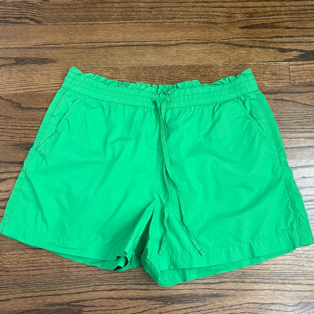 Loft Green Cotton Pull On Drawstring Shorts Size Large